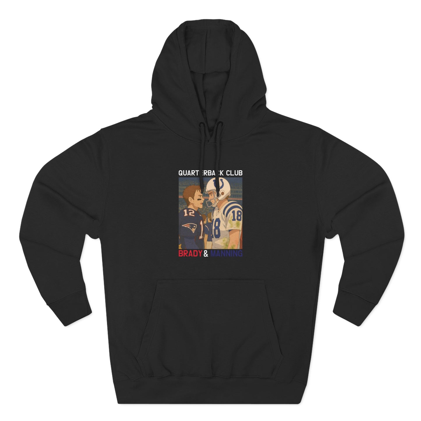 Anime Football 'Quarterback Club Brady & Manning' Three-Panel Fleece Hoodie