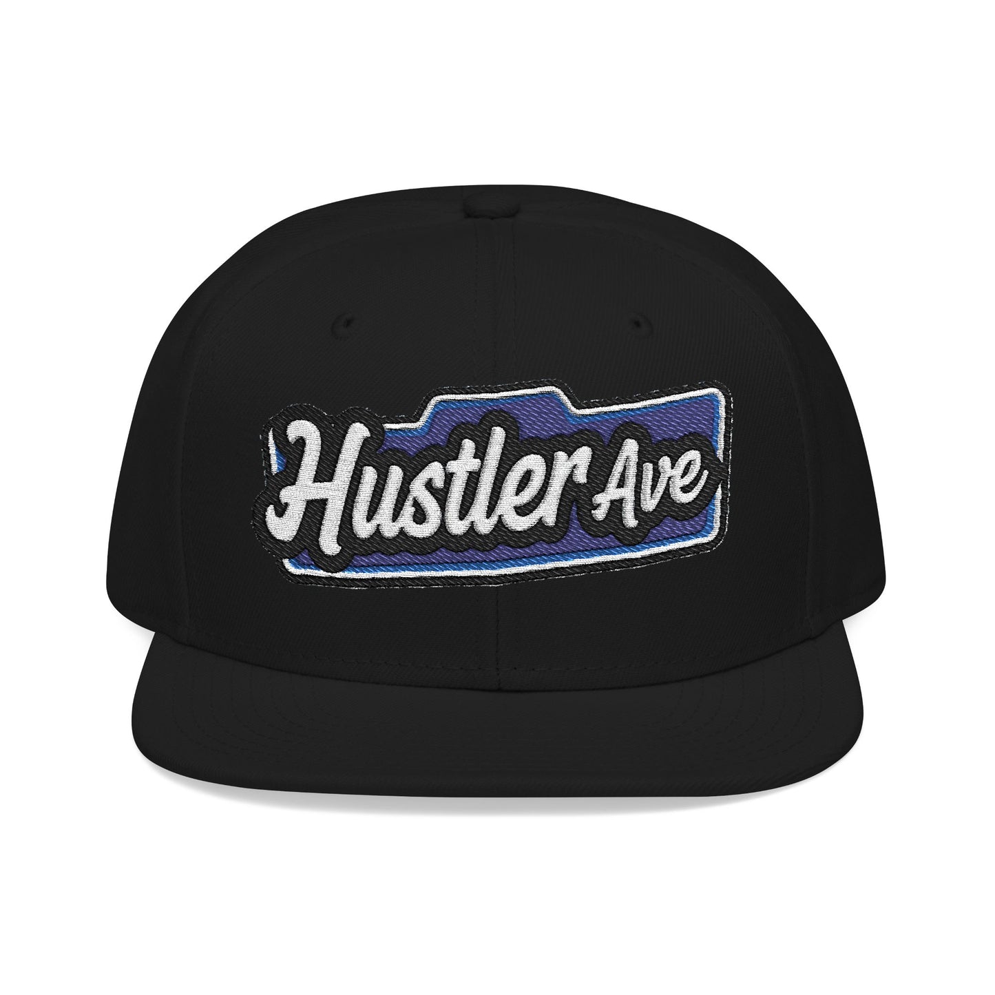 "Hustler Ave" Blue Logo Snapback Hat