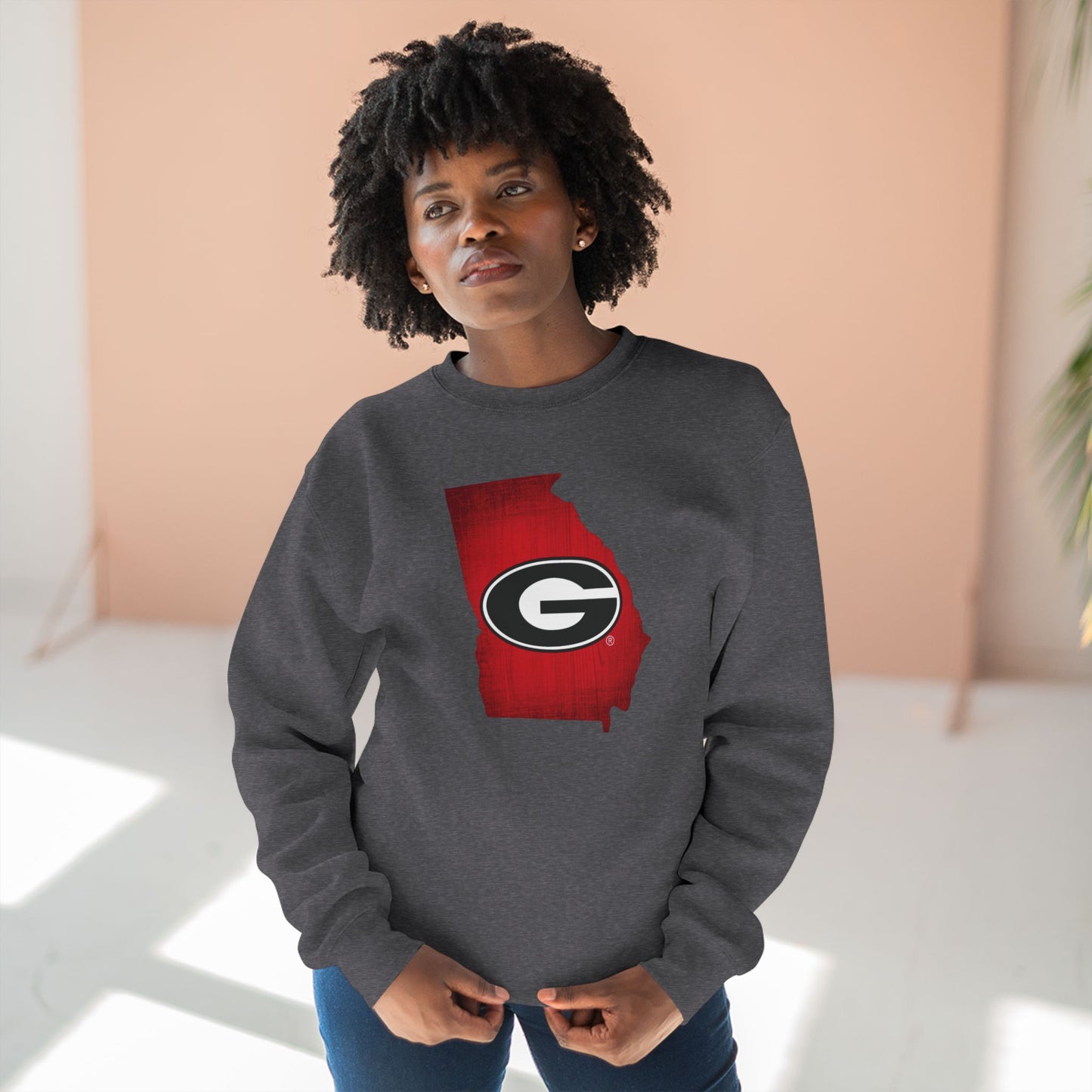'Georgia Bulldogs State of Georgia' Cotton Crewneck Sweatshirt