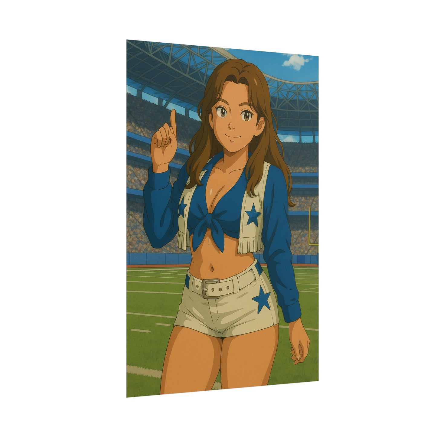 Loco Fits Anime Girls 'Cowboy Cheerleader On-Field' Poster