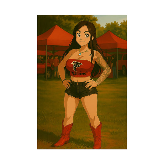 Loco Fits Anime Girls 'Falcons Girl Tailgating' Poster
