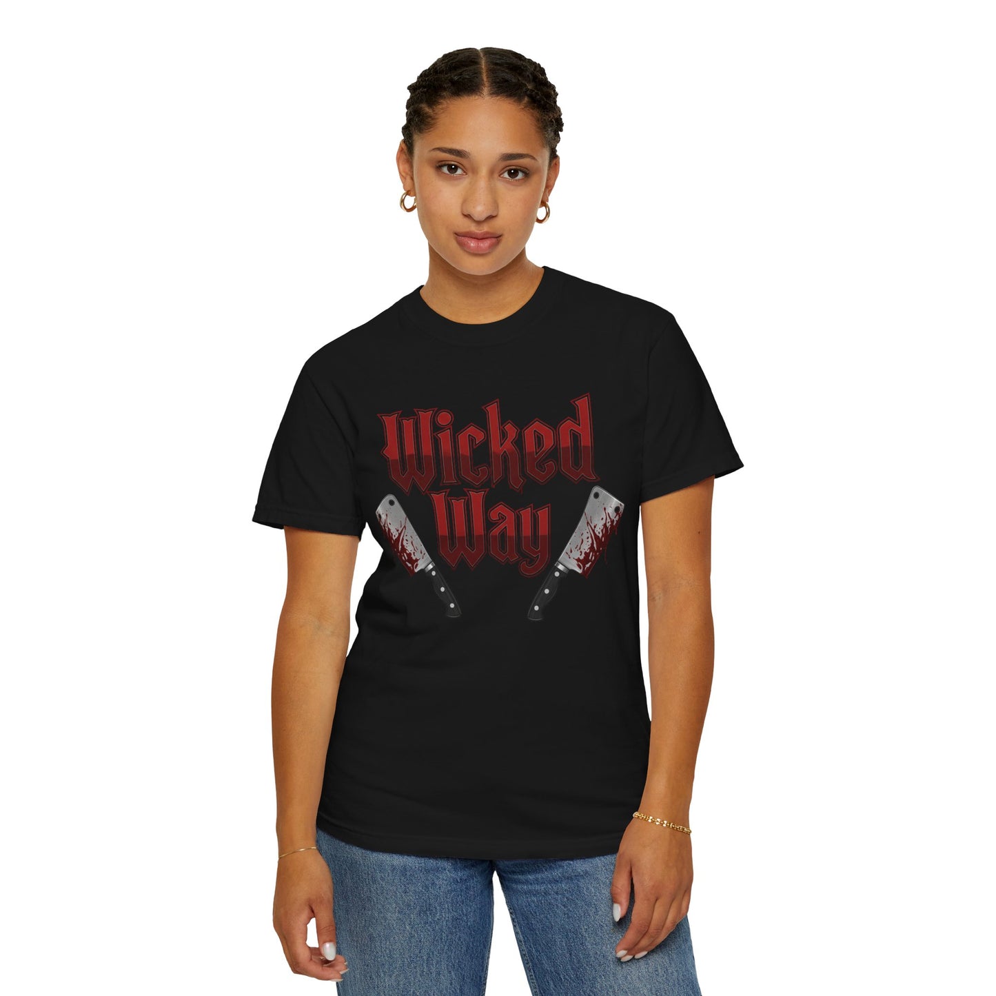 "Wicked Way" Double Butcher Knives Alt. Version Graphic T-Shirt