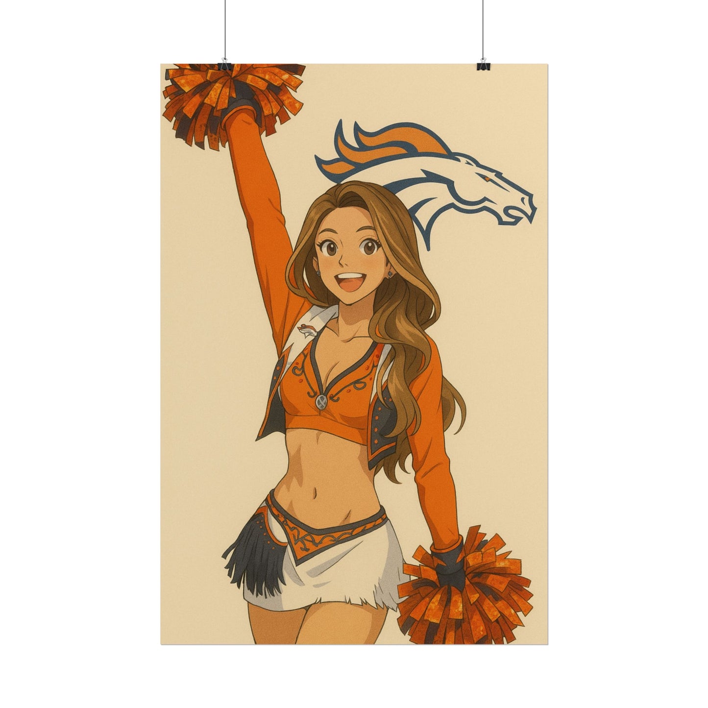 Loco Fits Anime Girls 'Broncos Cheerleader 3' Poster