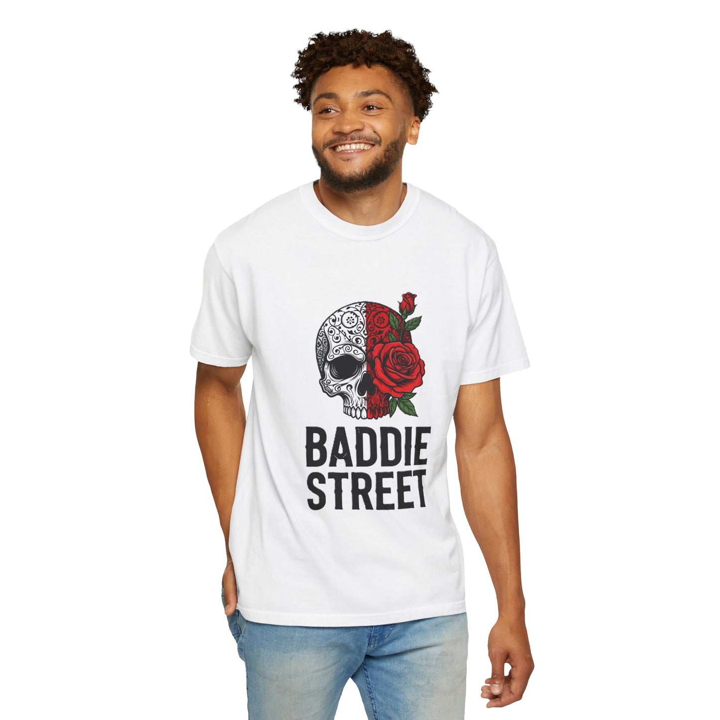 "Baddie Street" Dying Love Skull & Rose Logo T-Shirt