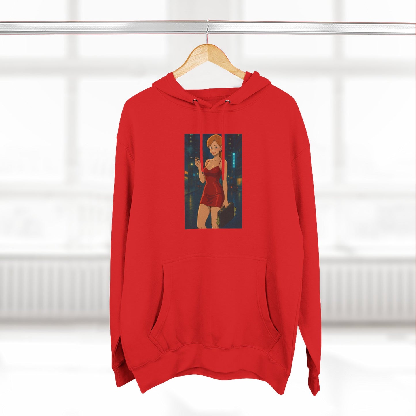 Loco Fits Anime Girls 'Take the Money & Run' Three-Panel Fleece Hoodie