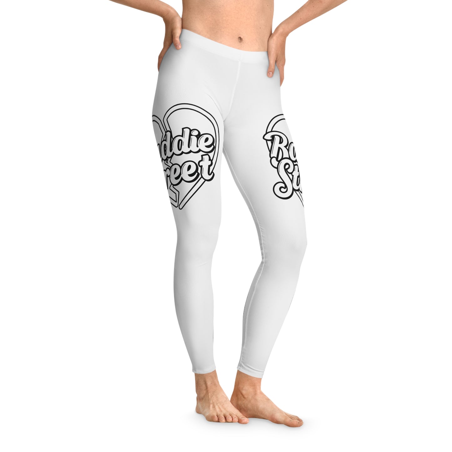 "Baddie Street" Broken Heart Big Logo Stretchy Leggings Active Fitness Wear