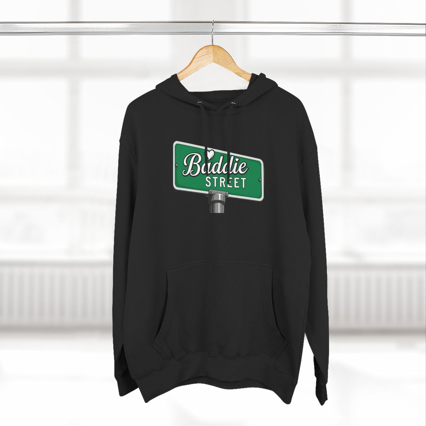 "Baddie Street" Bold Street Sign Fleece Hoodie