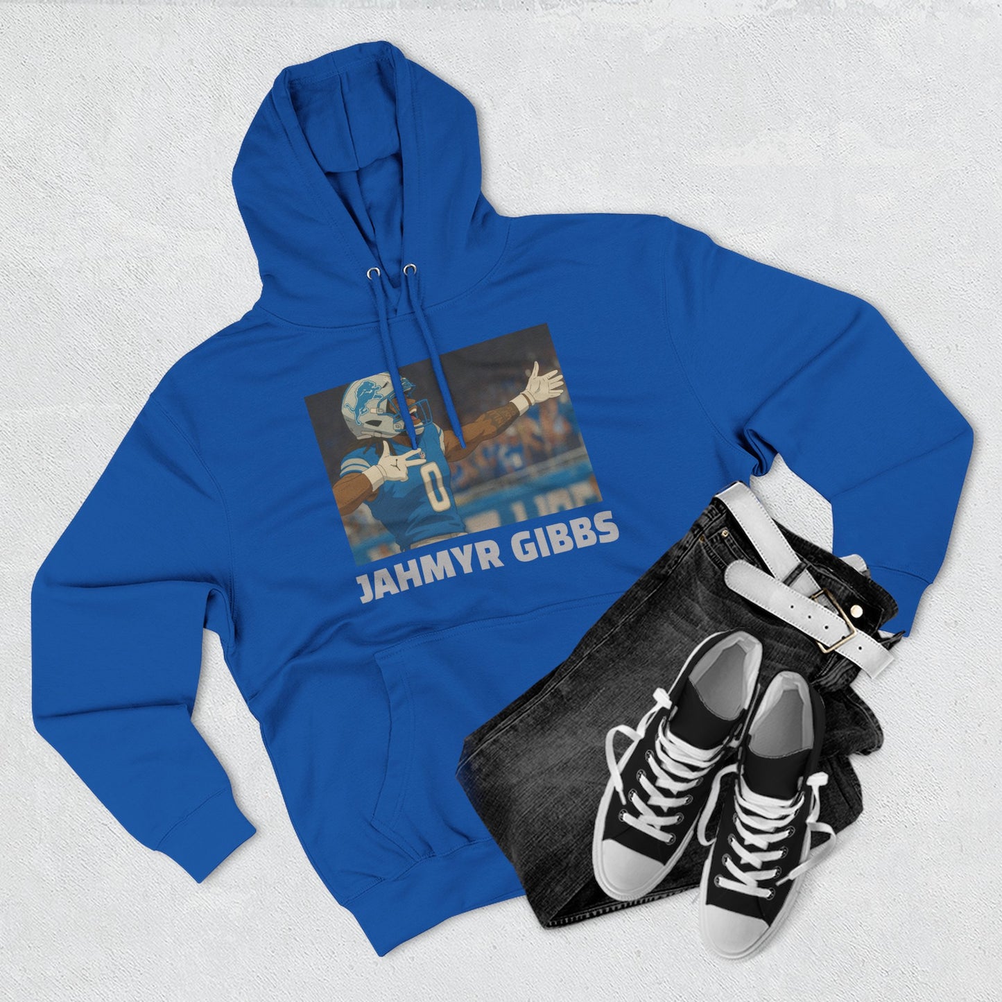 Anime Football 'Jahmyr Gibbs' Three-Panel Fleece Hoodie