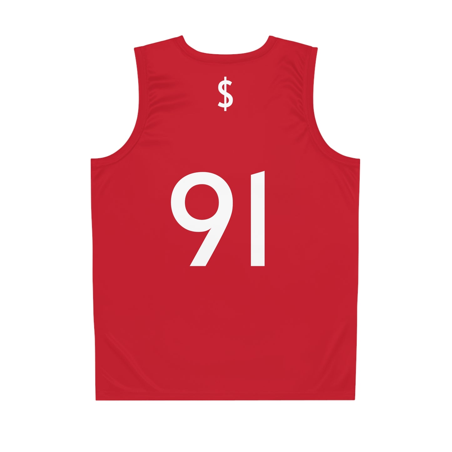 Red "Hustler Ave" #91 Avalanche Motion Basketball Jersey