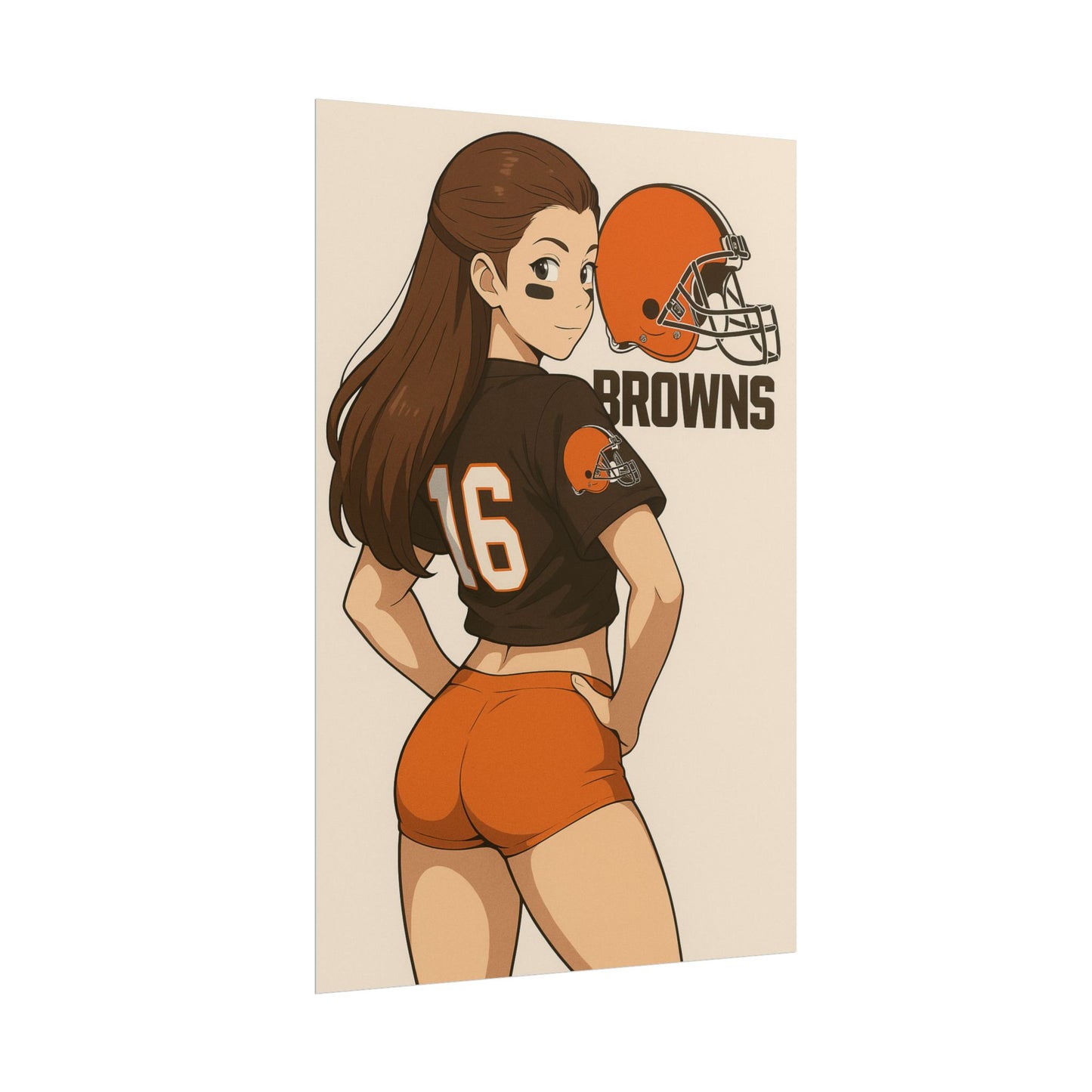 Loco Fits Anime Girls 'Browns Cheerleader 1' Poster