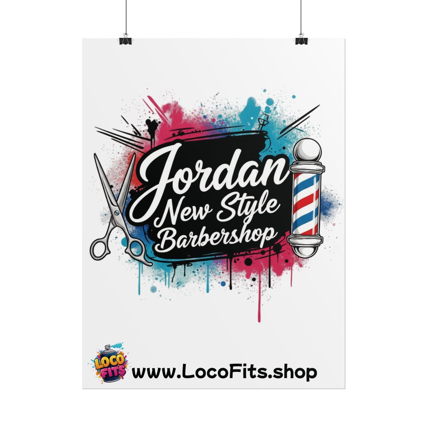 Jordan New Style Barbershop Alternative Logo V2 Poster
