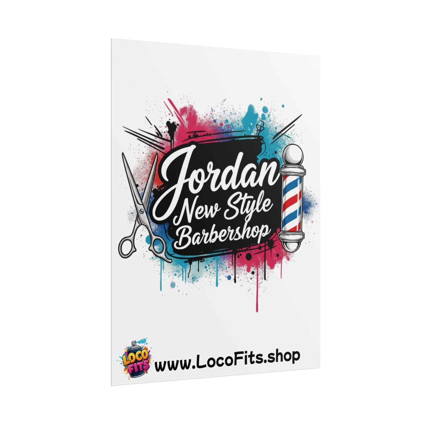 Jordan New Style Barbershop Alternative Logo V2 Poster