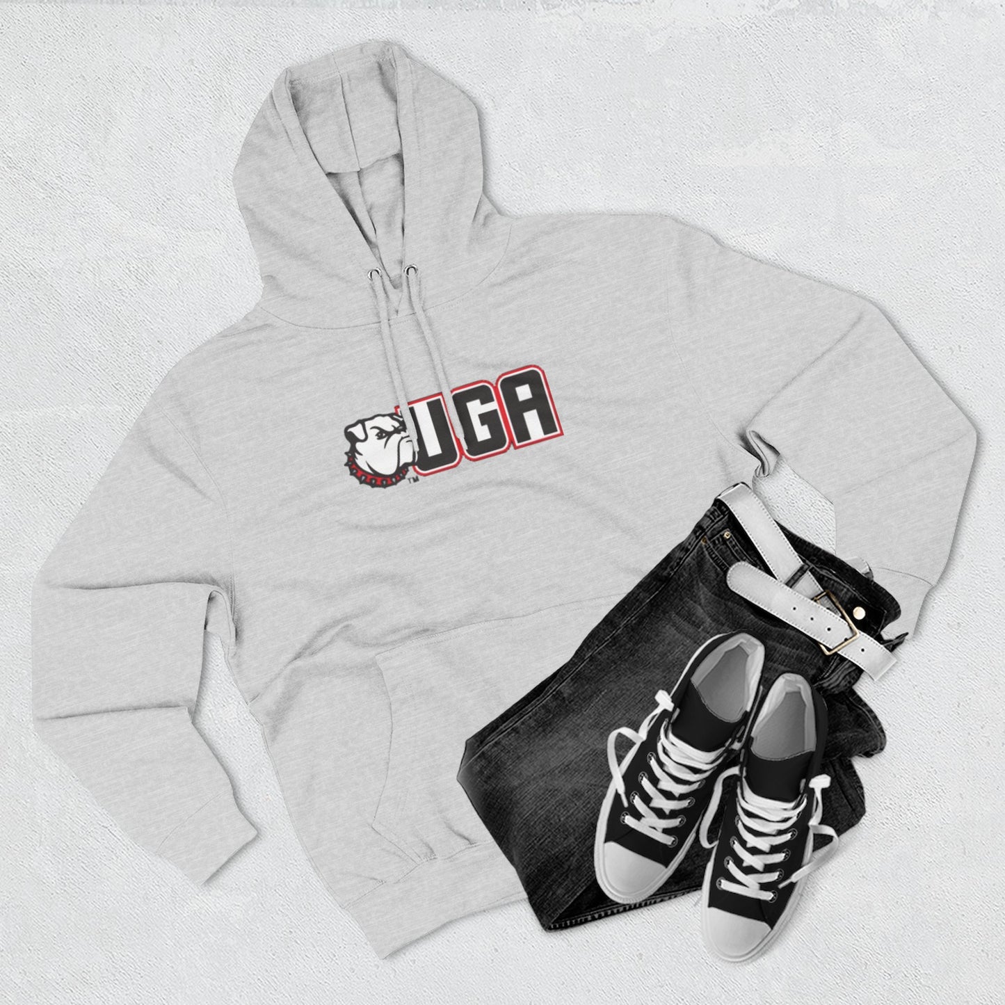 'UGA' Three-Panel Fleece Hoodie