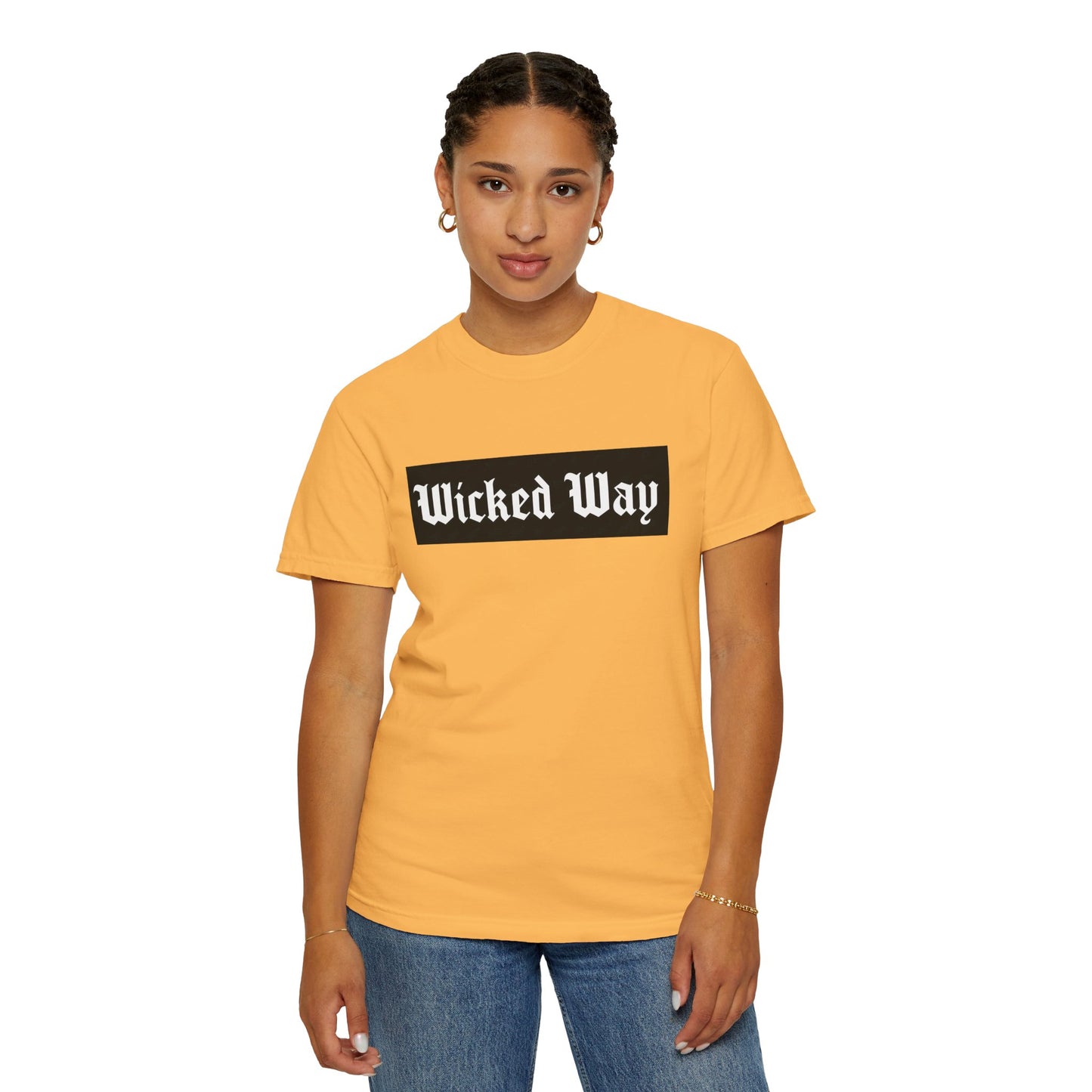 "Wicked Way" Block Gothic Lettering T-shirt
