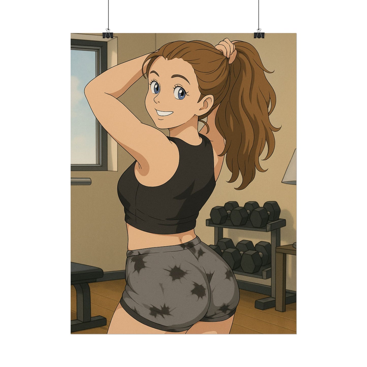 Loco Fits Anime Girls 'Home Gym Workout' Poster