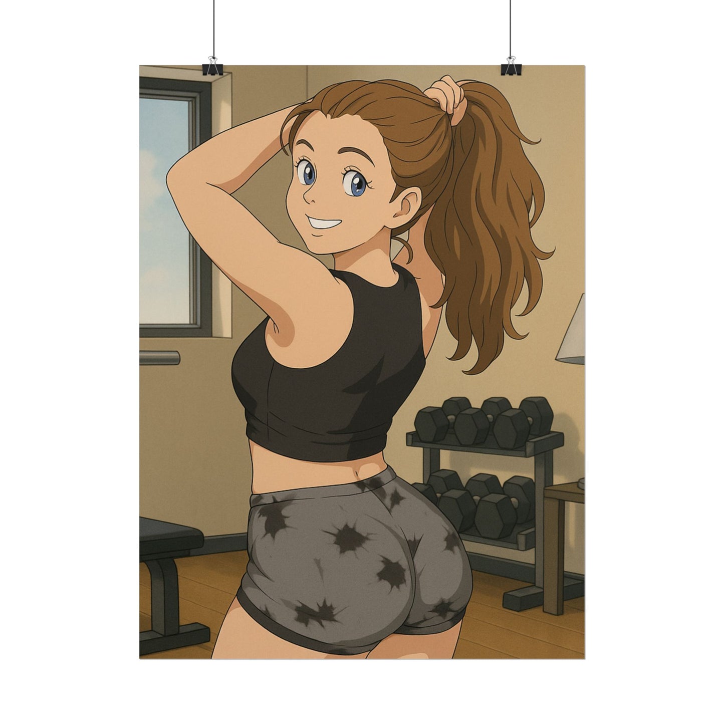 Loco Fits Anime Girls 'Home Gym Workout' Poster