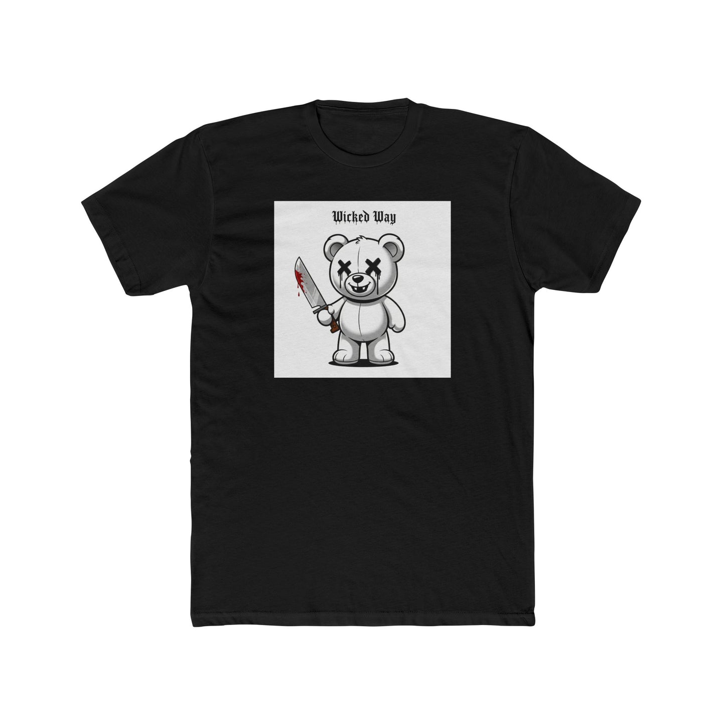 "Wicked Way" Machete Teddy 'Toothless' White Block Graphic T-Shirt