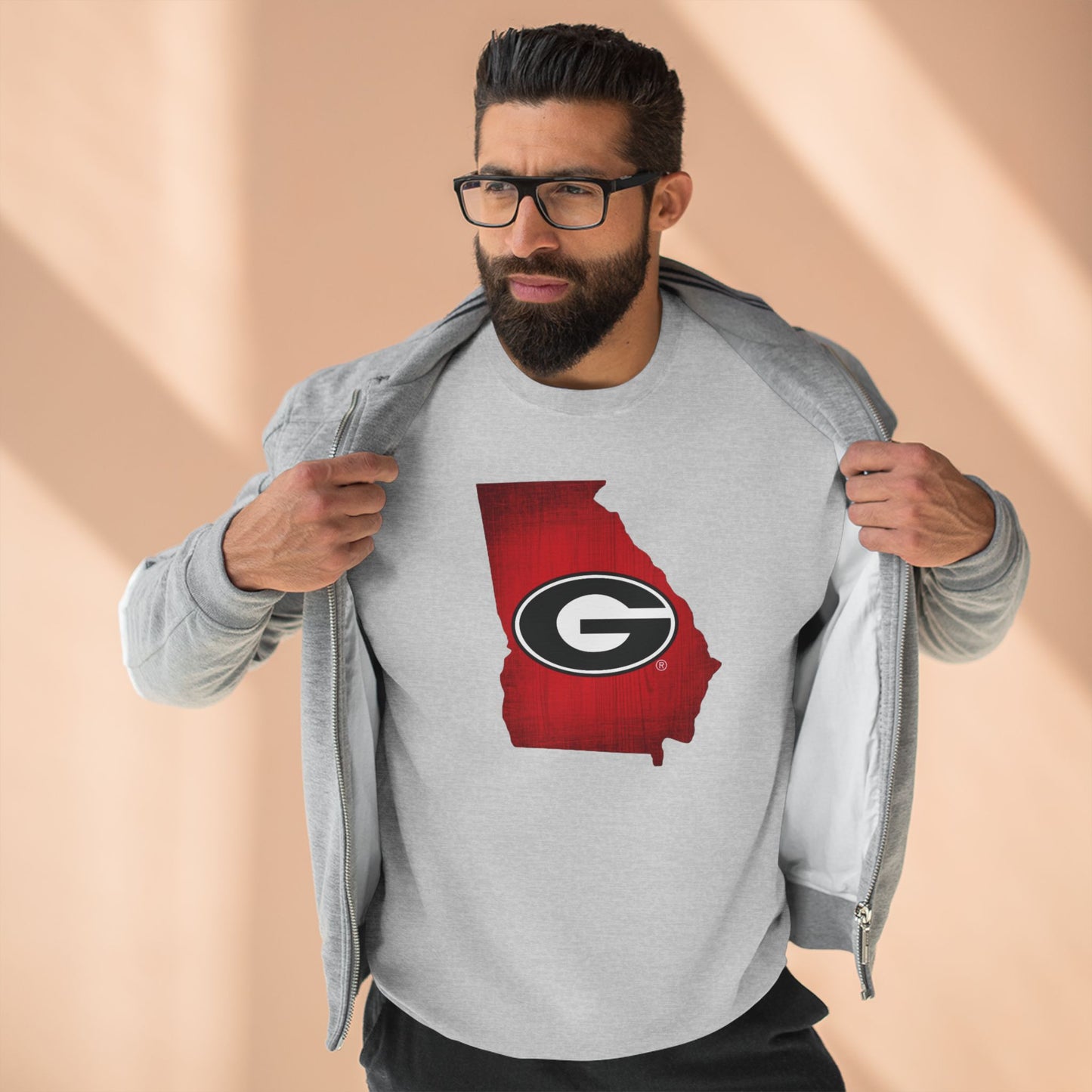 'Georgia Bulldogs State of Georgia' Cotton Crewneck Sweatshirt