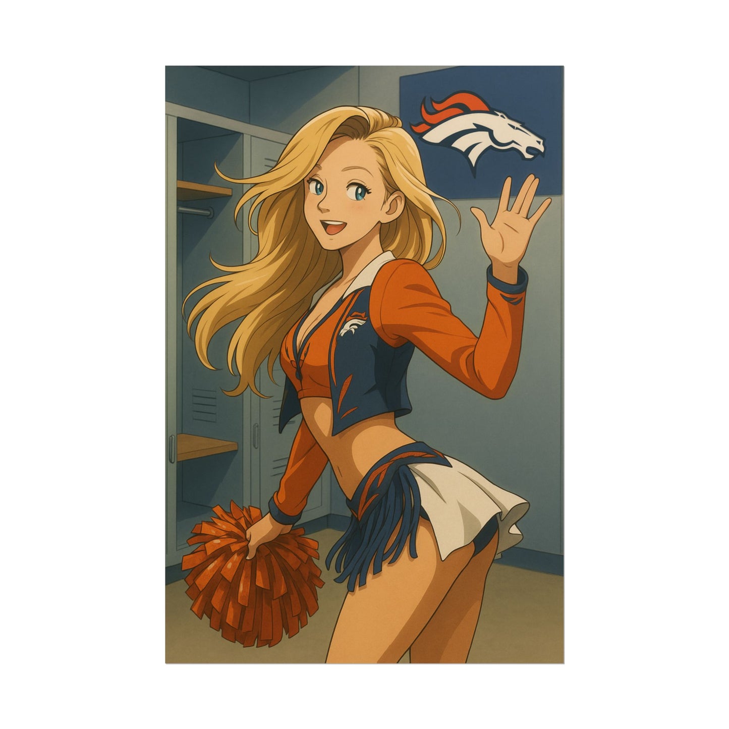 Loco Fits Anime Girls 'Broncos Cheerleader Locker Room 1' Poster