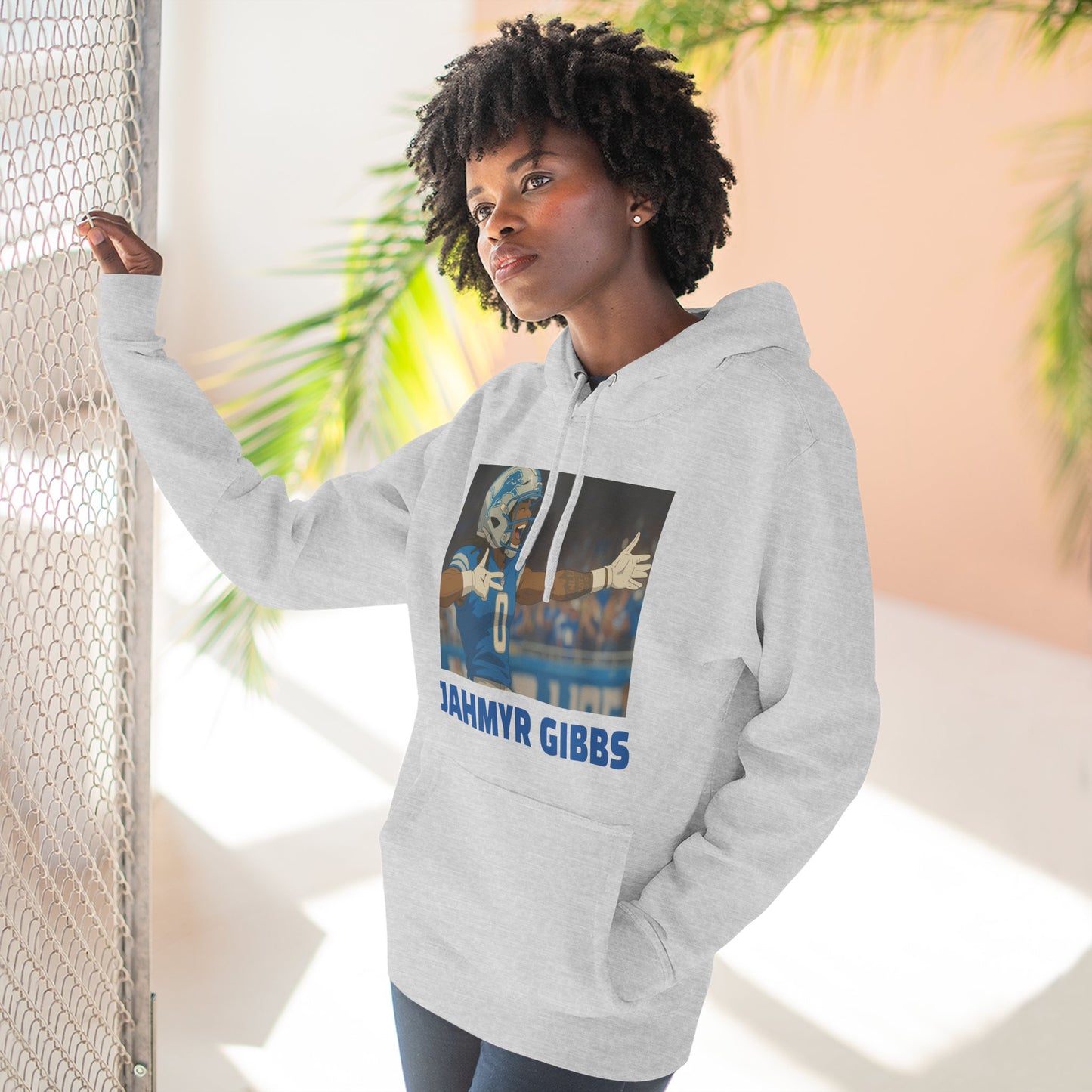 Anime Football 'Jahmyr Gibbs' Three-Panel Fleece Hoodie