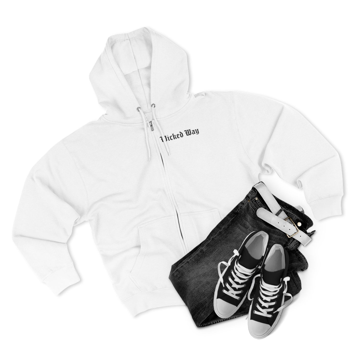 "Wicked Way" Deady Bear Head Zip Hoodie