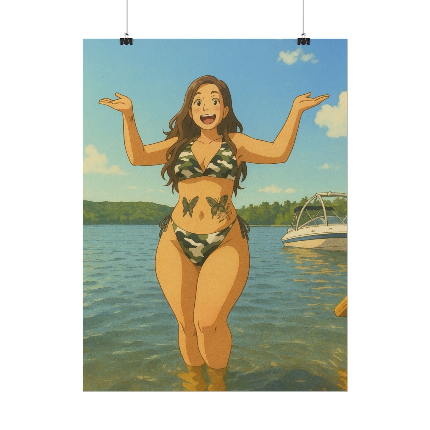 Loco Fits Anime Girls 'Fun at the Lake' Poster