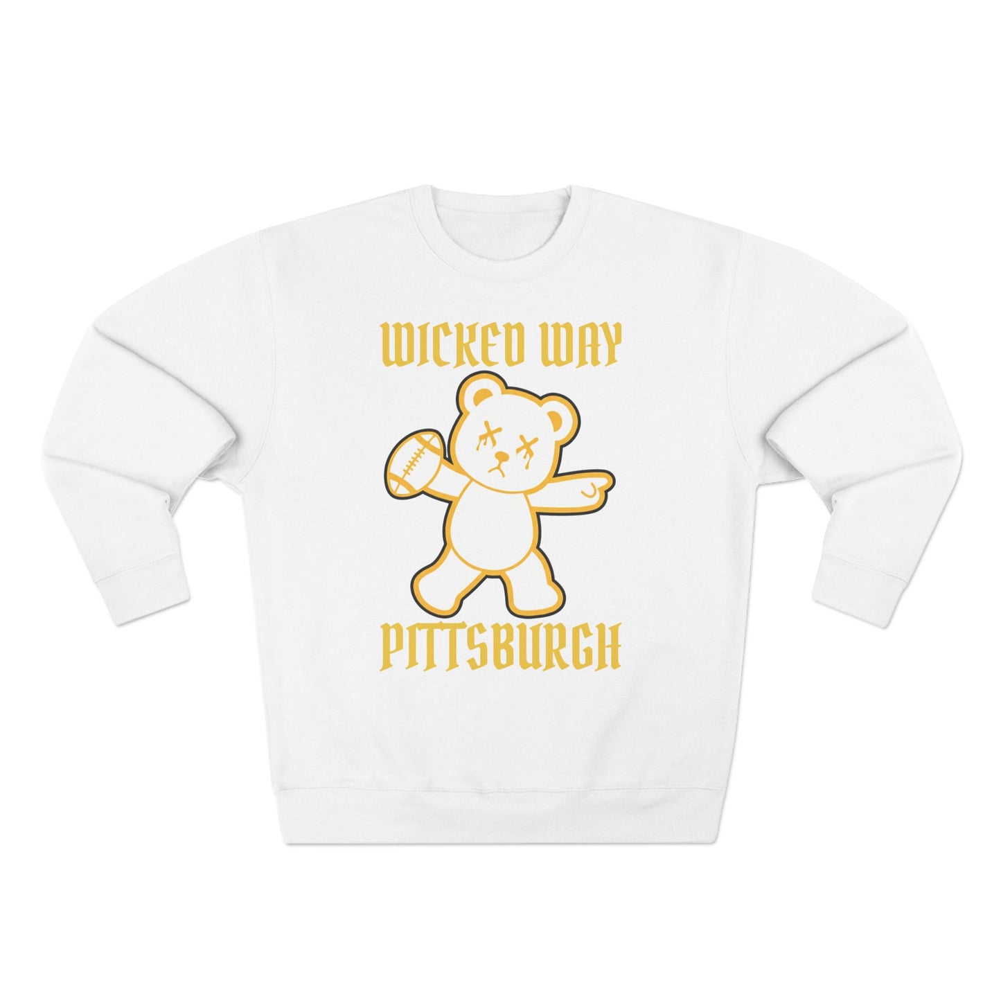 "Wicked Way" Deady Bear Football Pittsburgh V2 Crewneck Sweatshirt