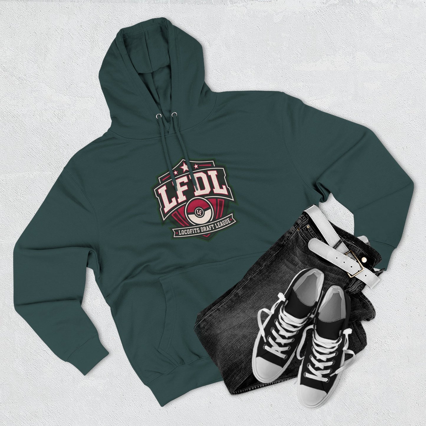 LocoFits Draft League Rhode Island Three-Panel Fleece Hoodie
