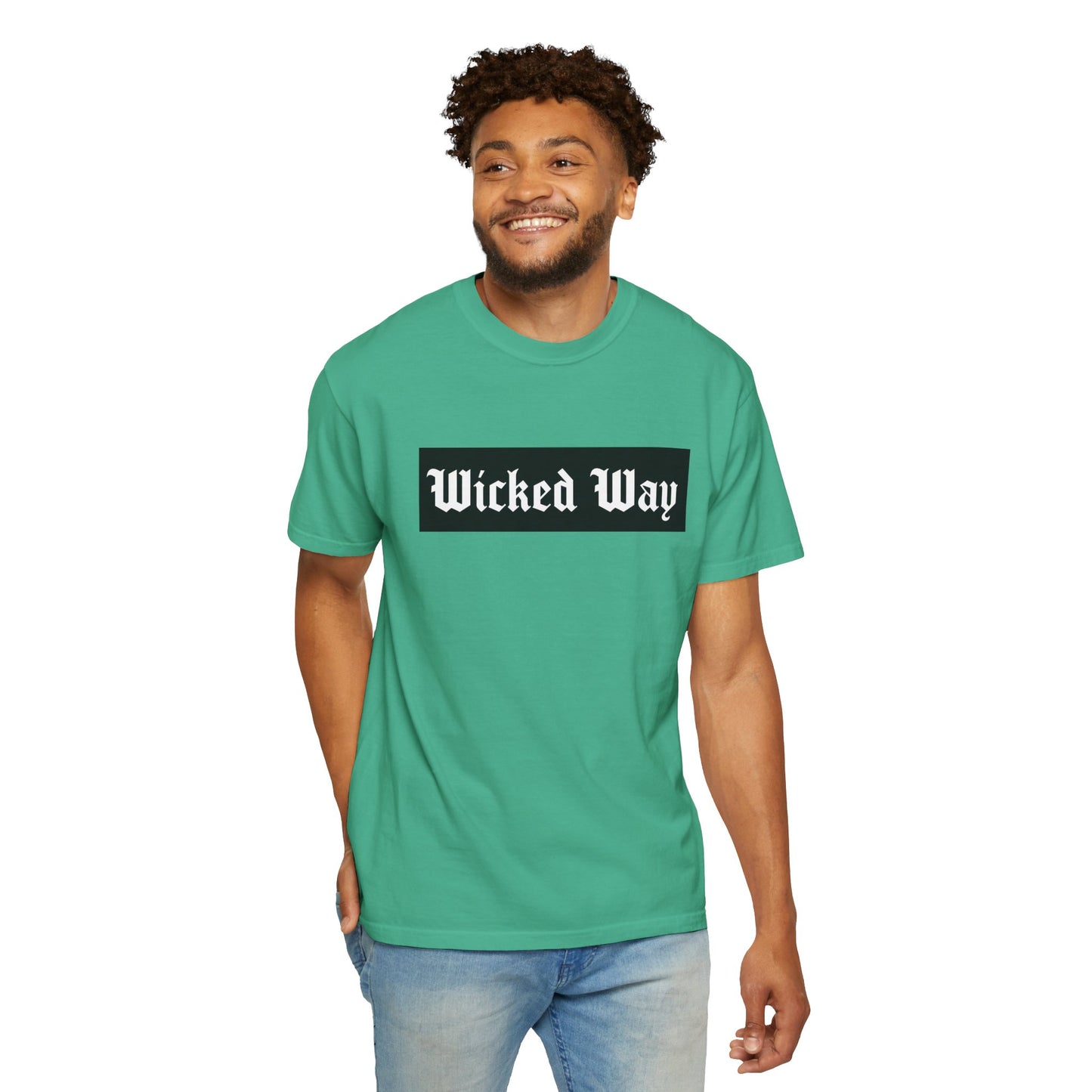 "Wicked Way" Block Gothic Lettering T-shirt