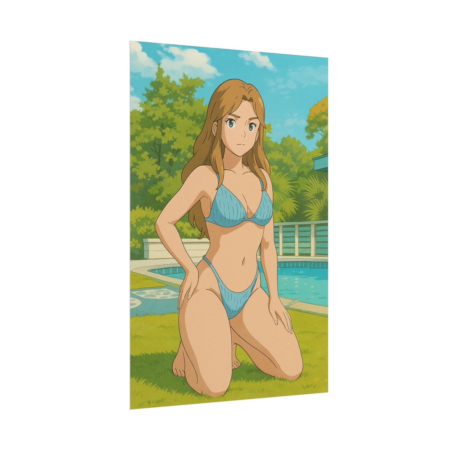 Loco Fits Anime Girls 'Serious Pool Day' Poster