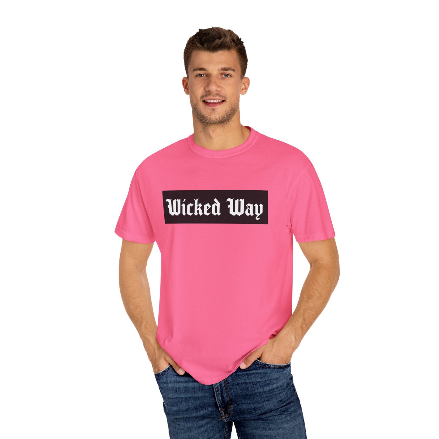 "Wicked Way" Block Gothic Lettering T-shirt