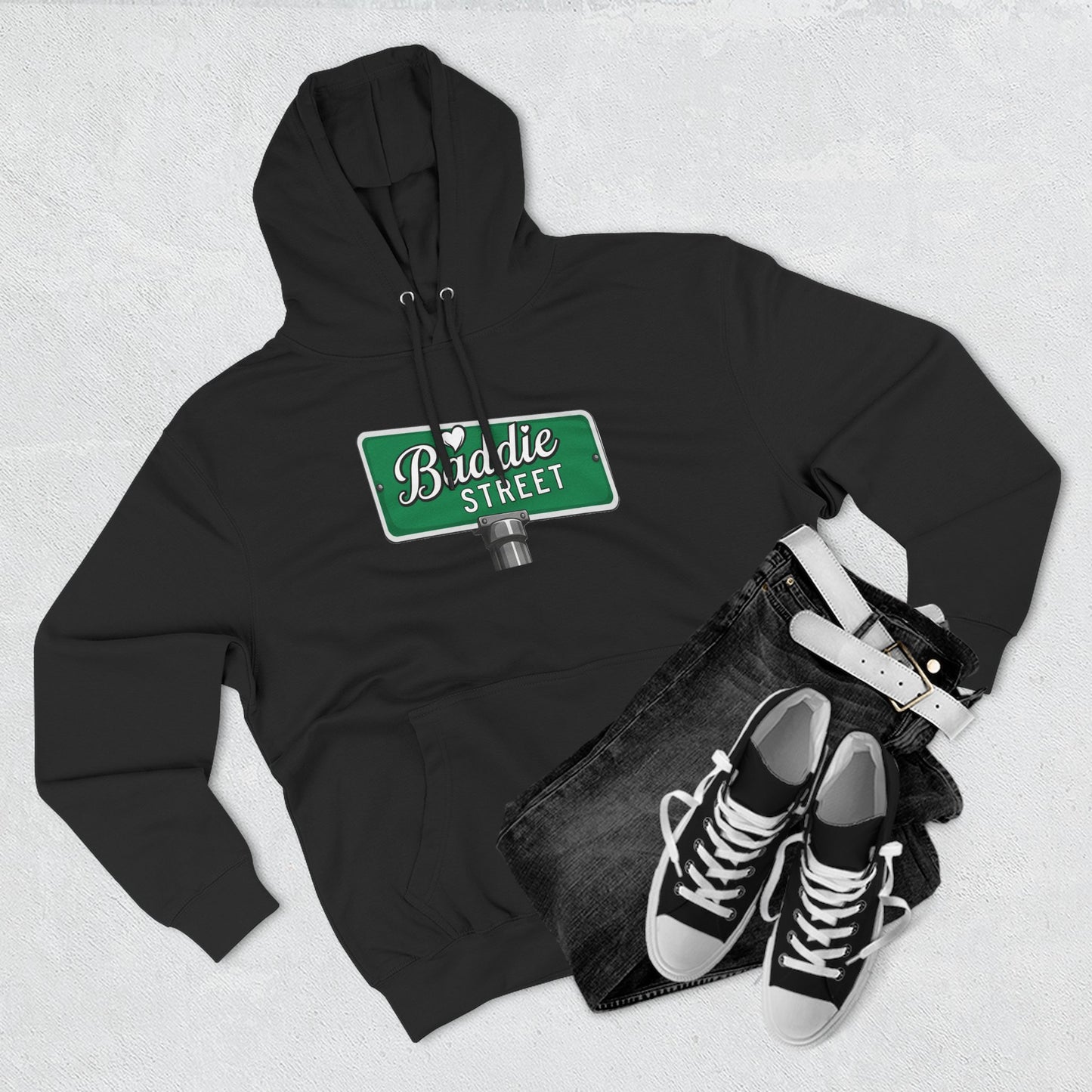 "Baddie Street" Bold Street Sign Fleece Hoodie