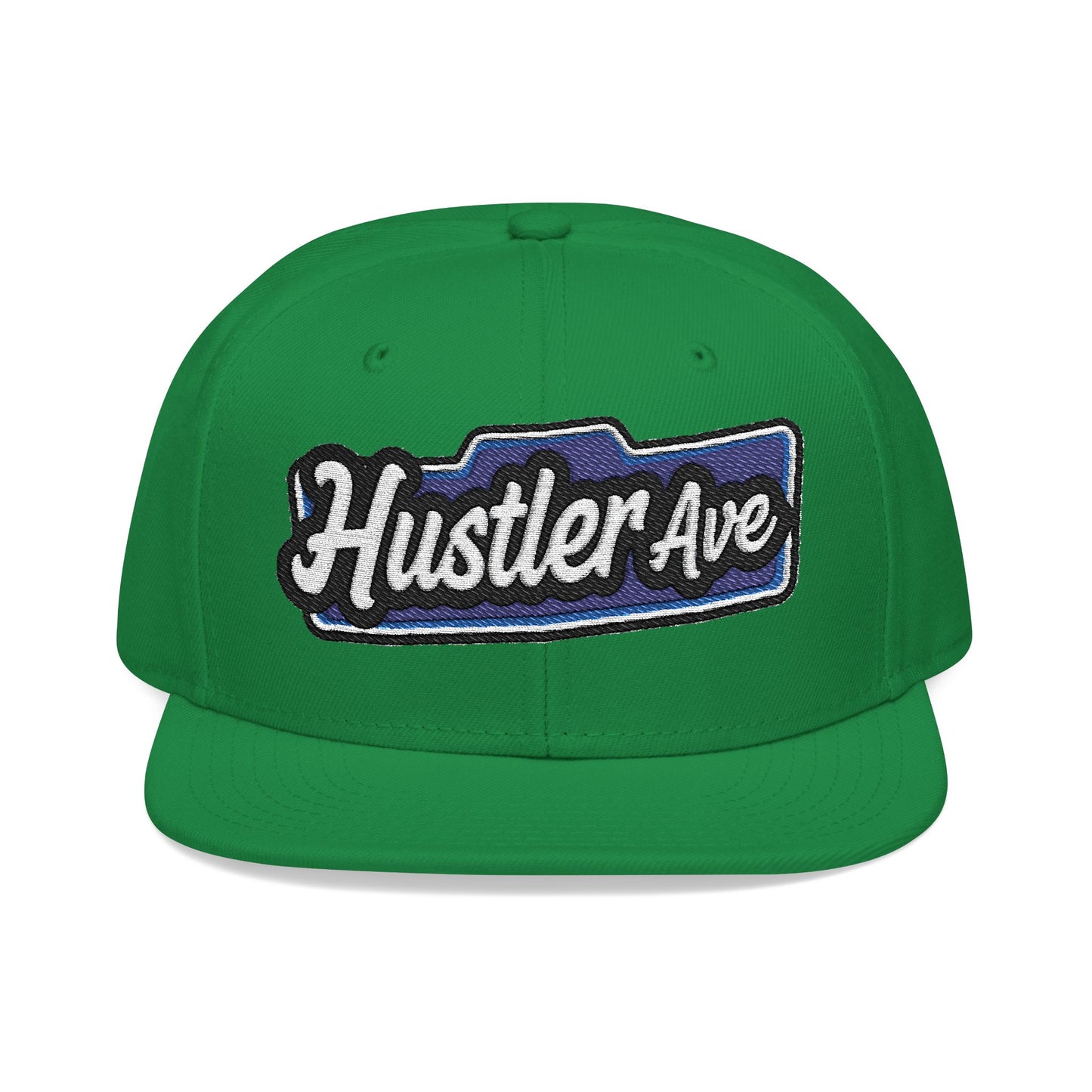"Hustler Ave" Blue Logo Snapback Hat