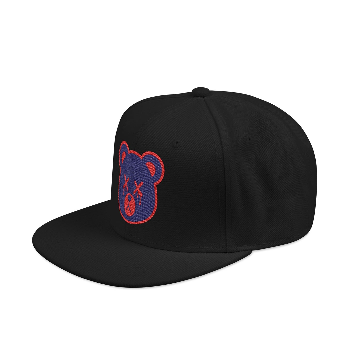 "Wicked Way" Deady Bear Head Blue & Red Snapback