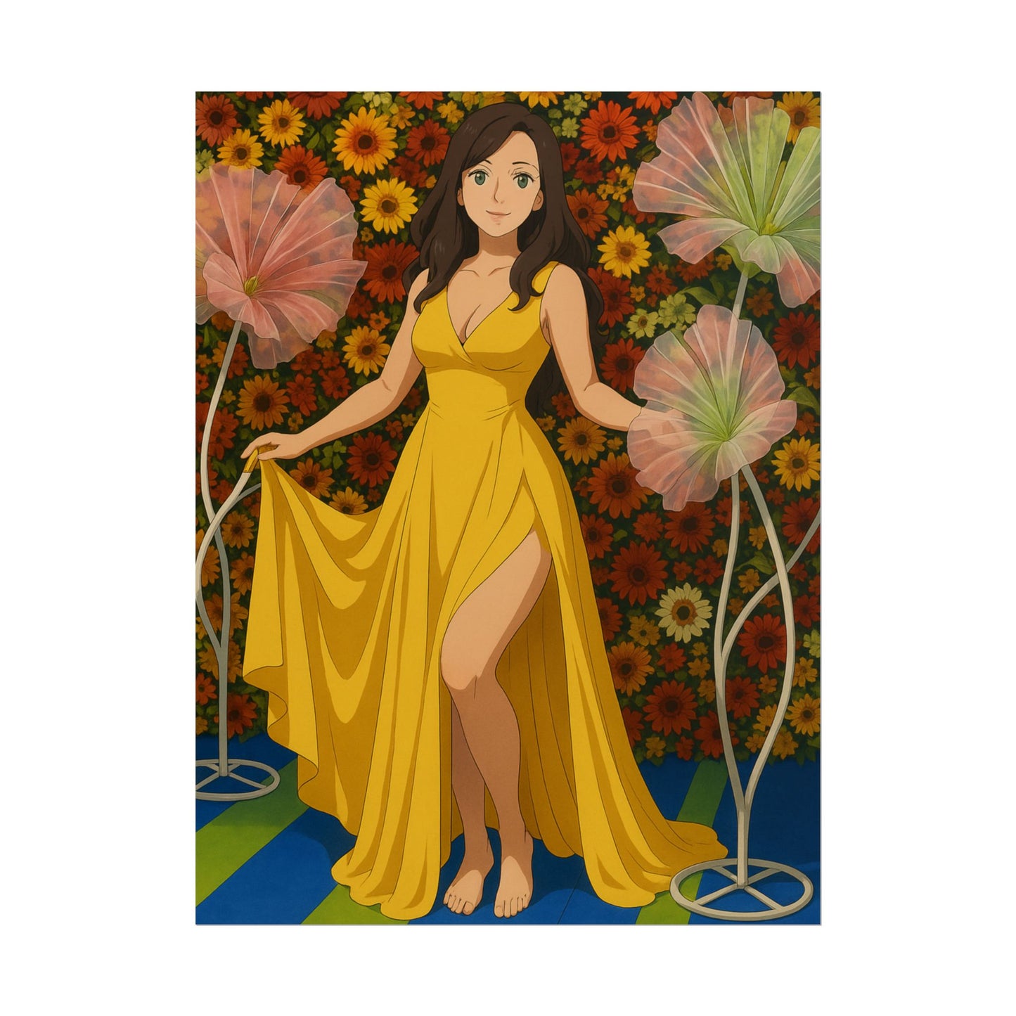 Loco Fits Anime Girls 'Flower Girl' Poster