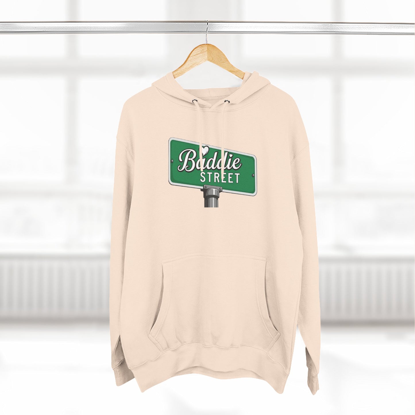 "Baddie Street" Bold Street Sign Fleece Hoodie