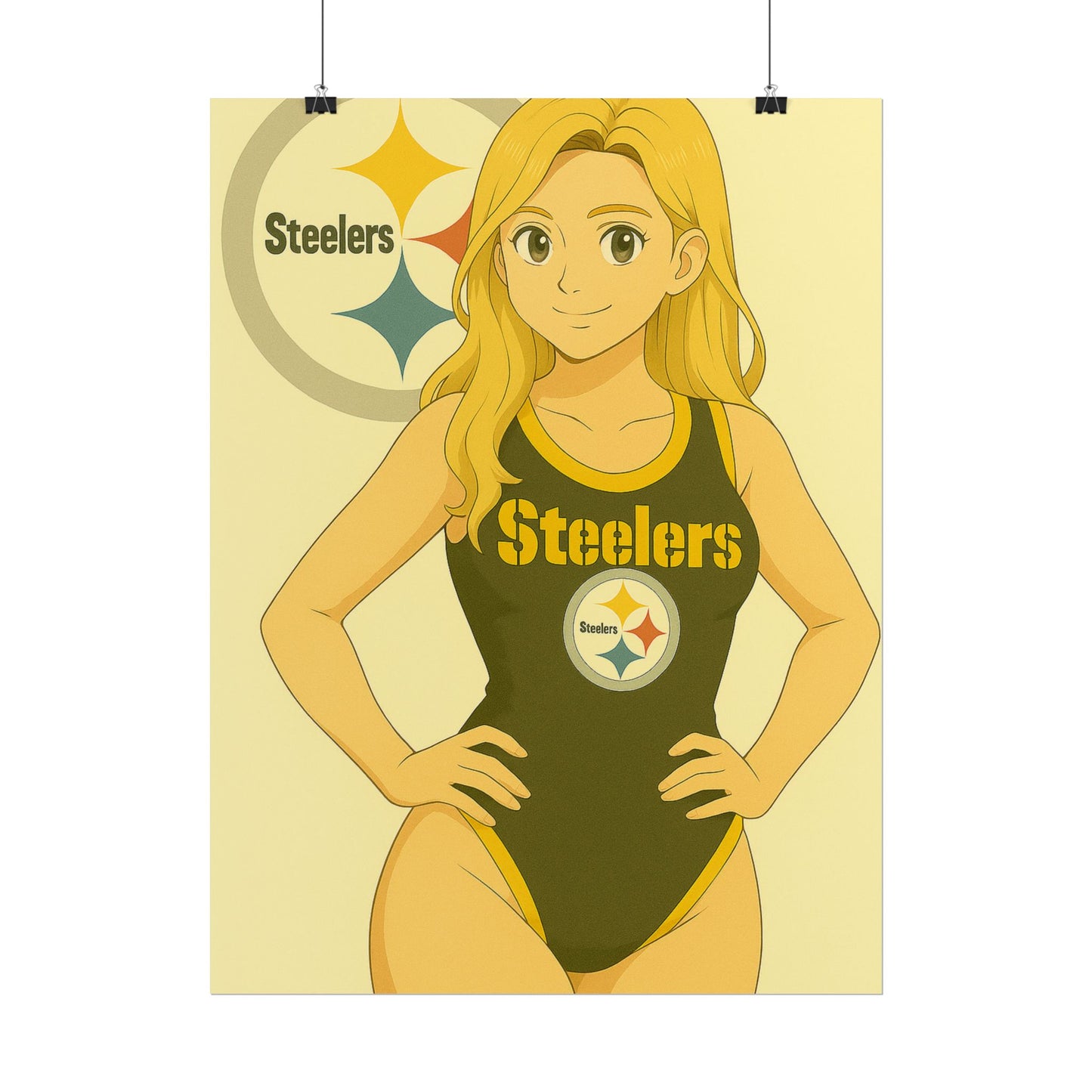 Loco Fits Anime Girls 'Steelers Girl Swimsuit' Poster