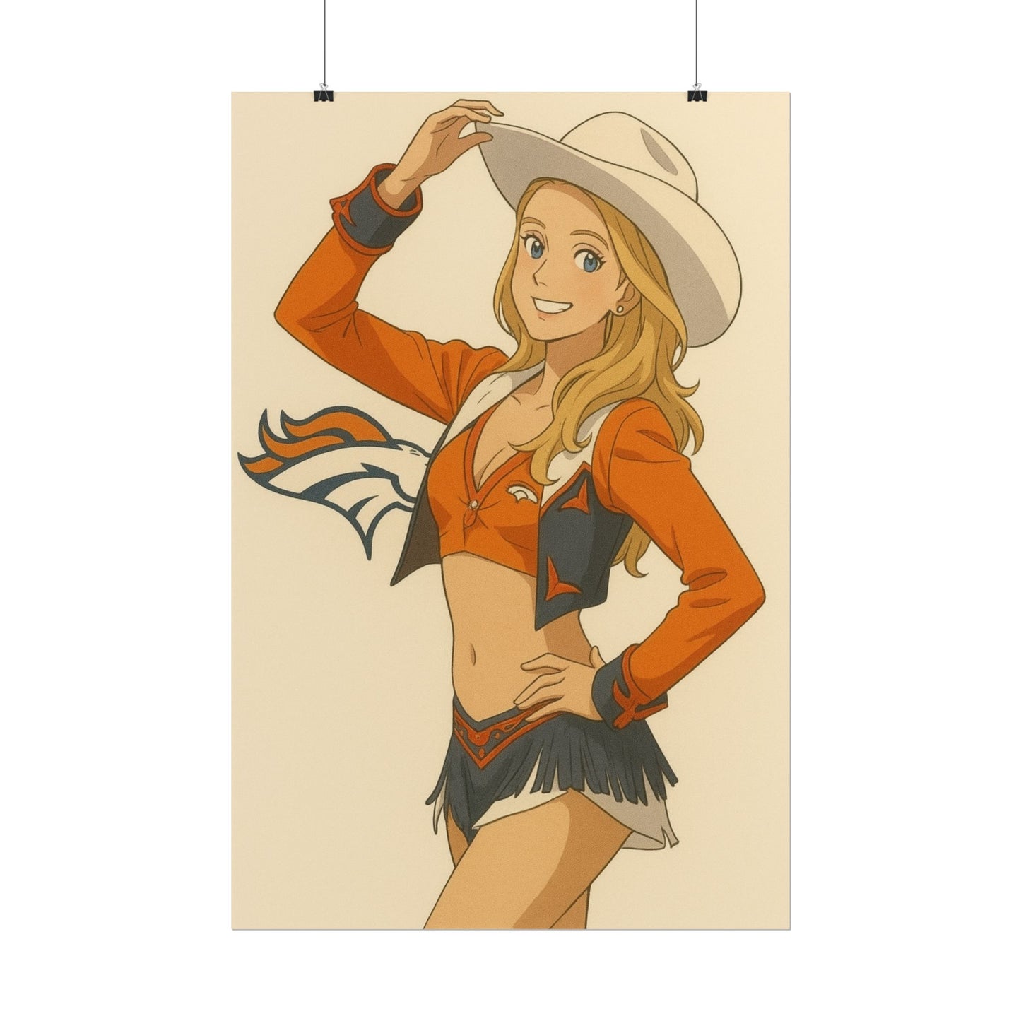 Loco Fits Anime Girls 'Broncos Cheerleader 4' Poster