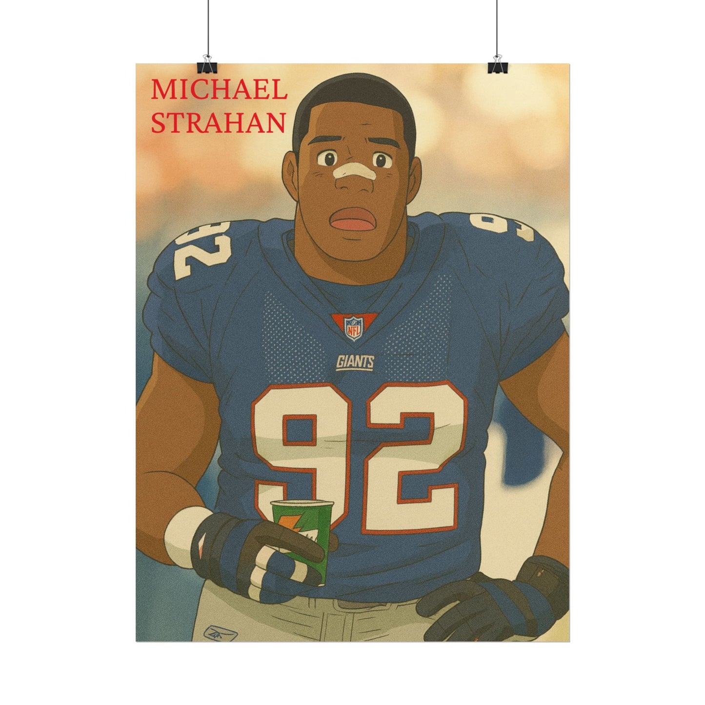 Loco Fits Anime Football 'Michael Strahan' Poster