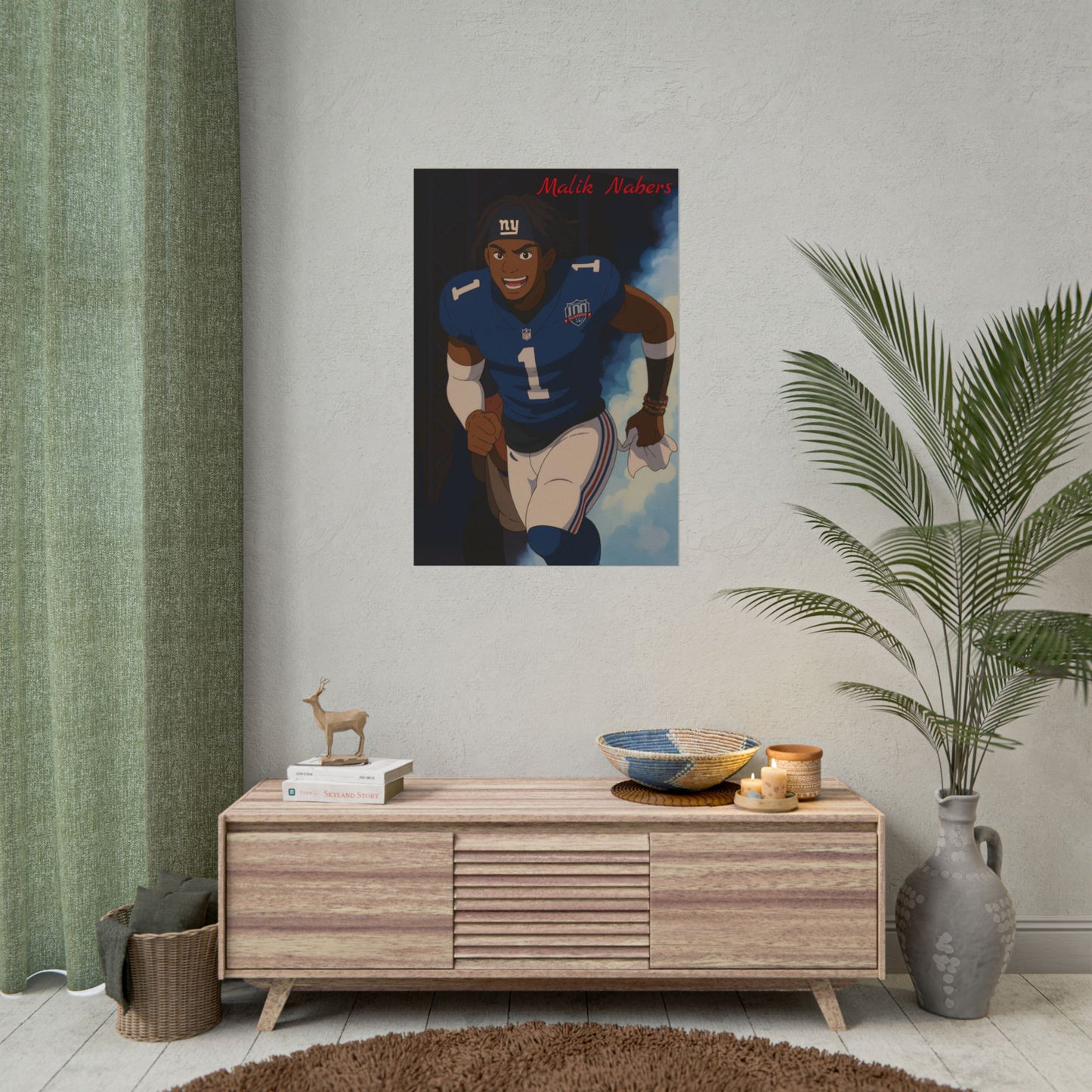 Loco Fits Anime Football 'Malik Nabers' Poster