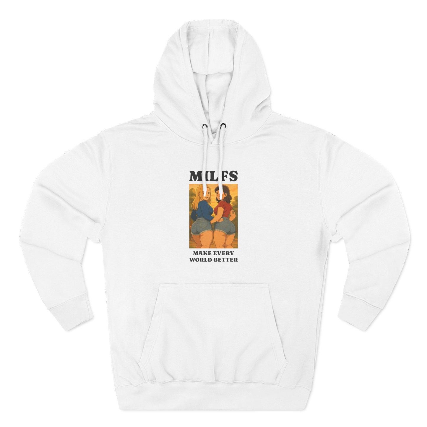 Loco Fits Anime Girls 'MILFS Make Every World Better' Three-Panel Fleece Hoodie