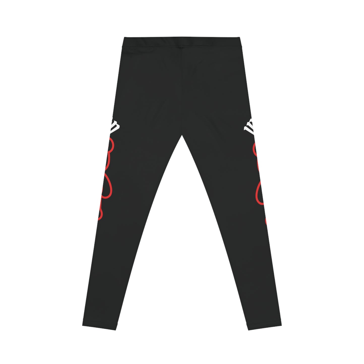 "Wicked Way" Deady Bear Red, White, & Black Women's Casual Leggings
