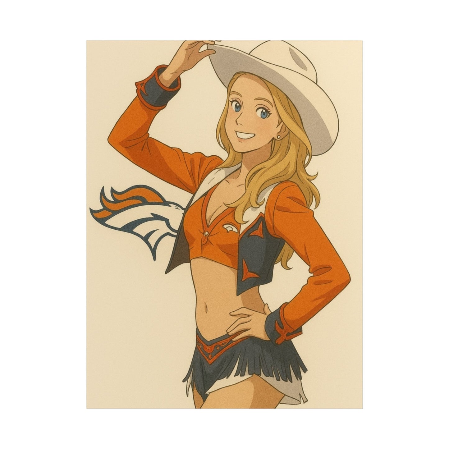 Loco Fits Anime Girls 'Broncos Cheerleader 4' Poster