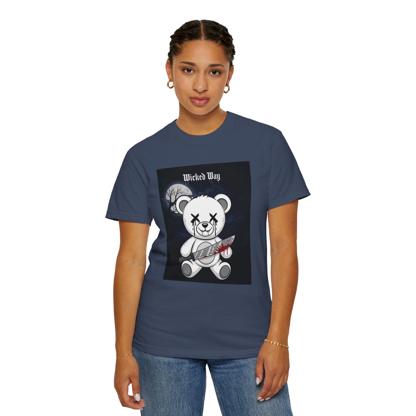 Limited Edition "Wicked Way" Machete 'Midnight' Block Teddy Graphic T-Shirt