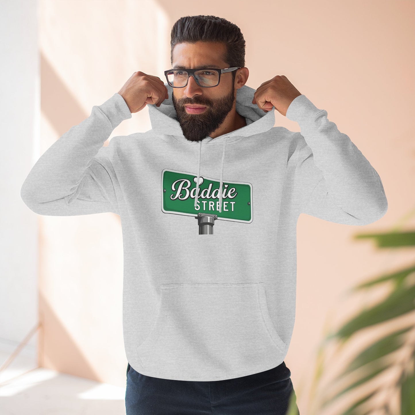 "Baddie Street" Bold Street Sign Fleece Hoodie