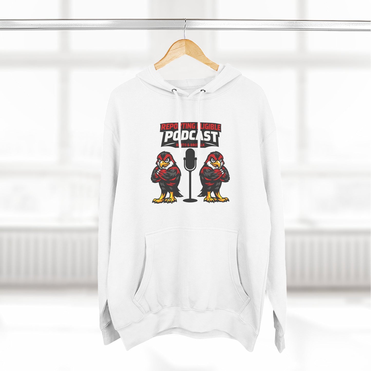 Loco Fits "Reporting Eligible Podcast W/ Berto & Brotalk" Three-Panel Fleece Hoodie