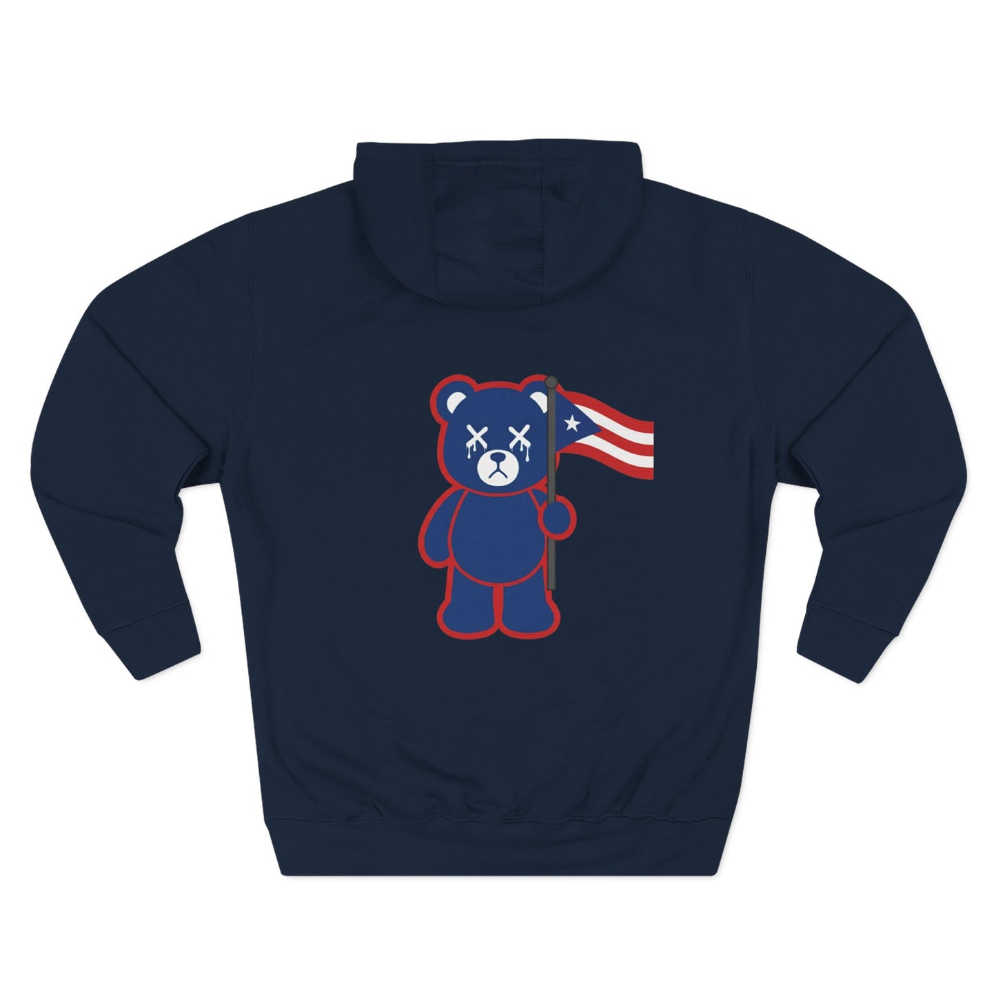 Nation "Wicked Way" Deady Bear Football Blue, White, & Red Fleece Hoodie