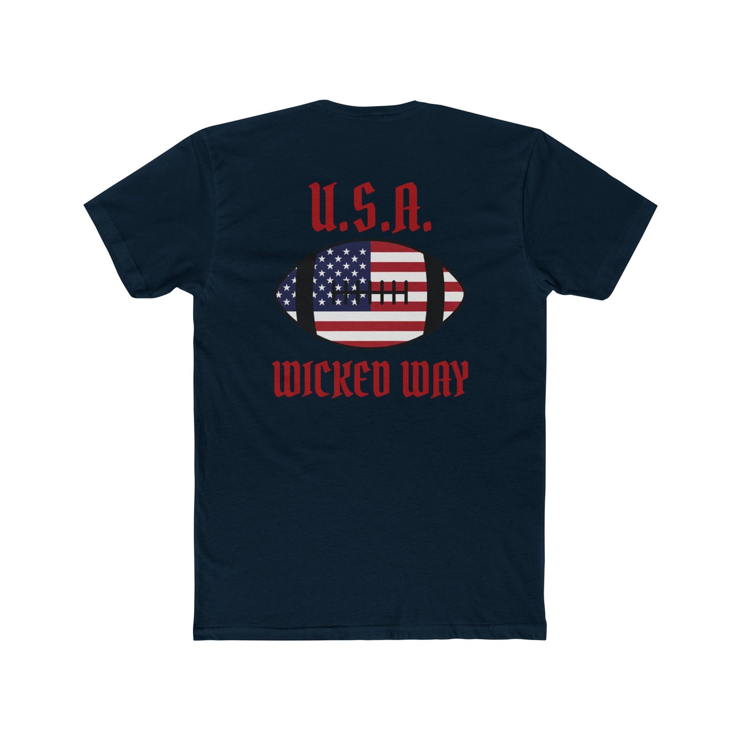 "Wicked Way" Nation Deady Bear U.S.A. Football Cotton Crew Tee