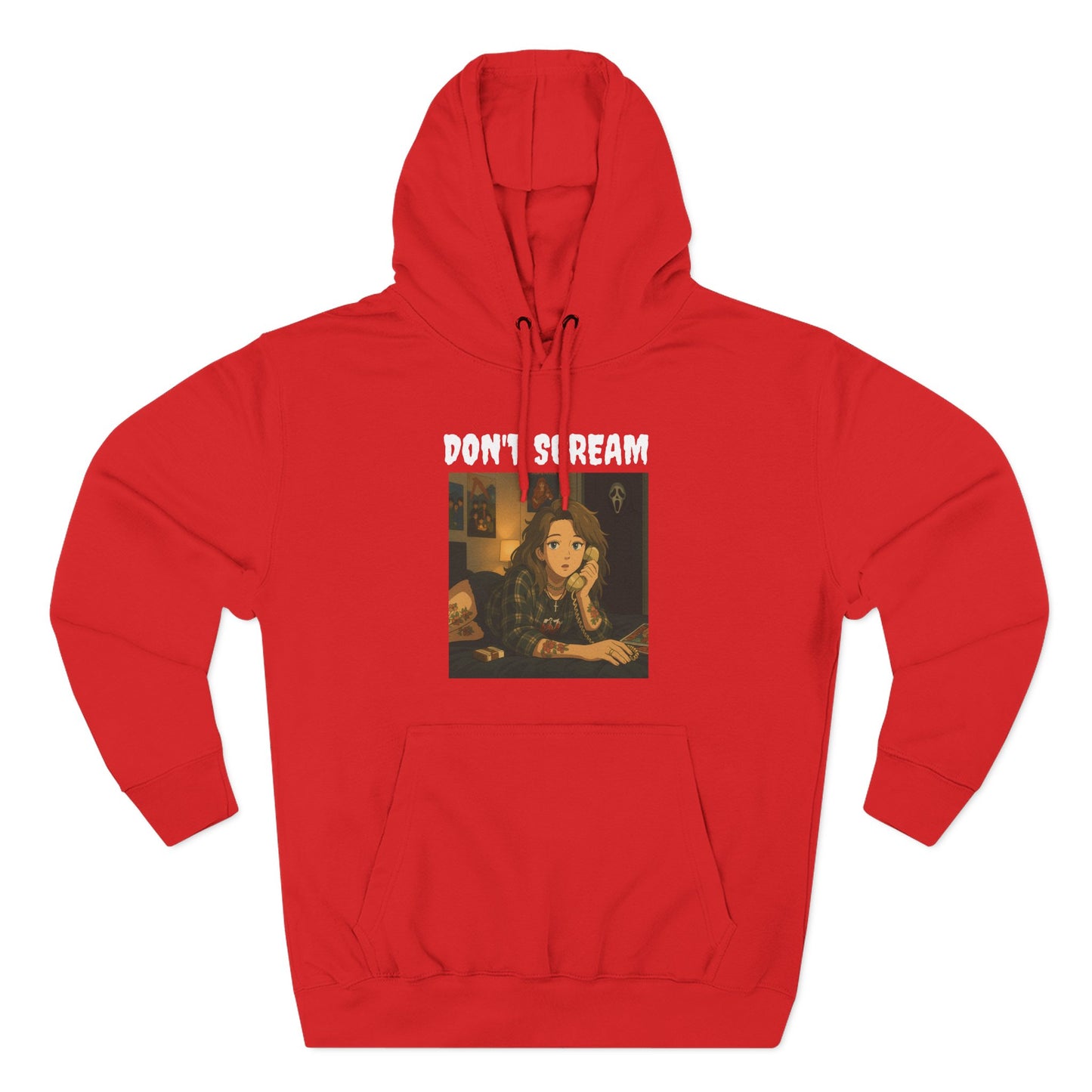 Loco Fits Anime Girls 'Don't Scream' Three-Panel Fleece Hoodie