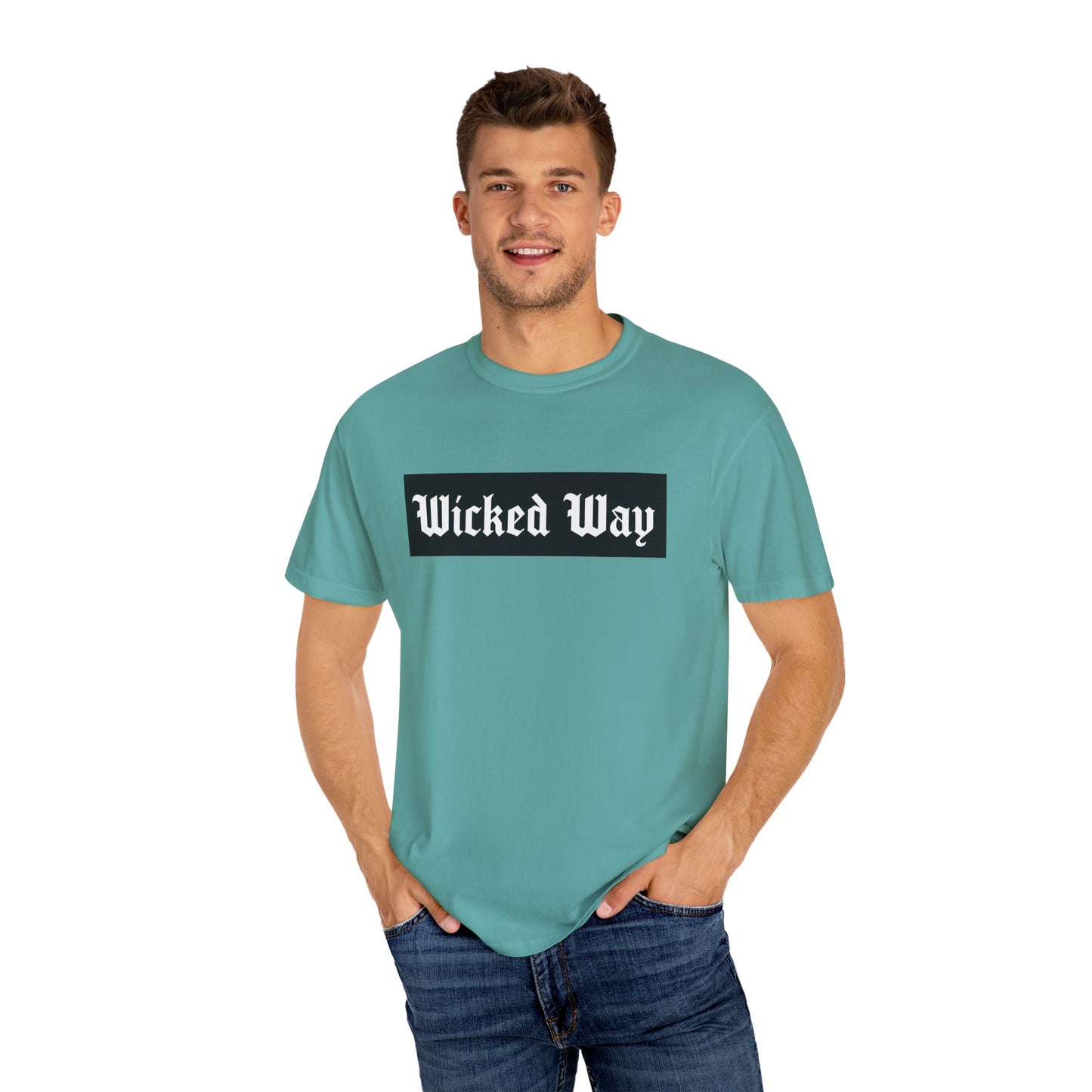 "Wicked Way" Block Gothic Lettering T-shirt